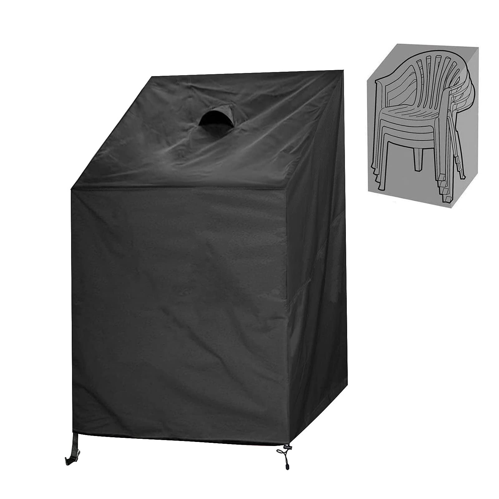 Slan Arrow Stacking Chair Cover, 420D Patio Chair Cover, Outdoor Patio Furniture Covers for Stacked Chairs, Outdoor Lawn Dining 
