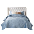 Greenland Home Riviera Velvet Finely Stitched Quilt Set, 3-Piece King/Cal King, Spa Blue