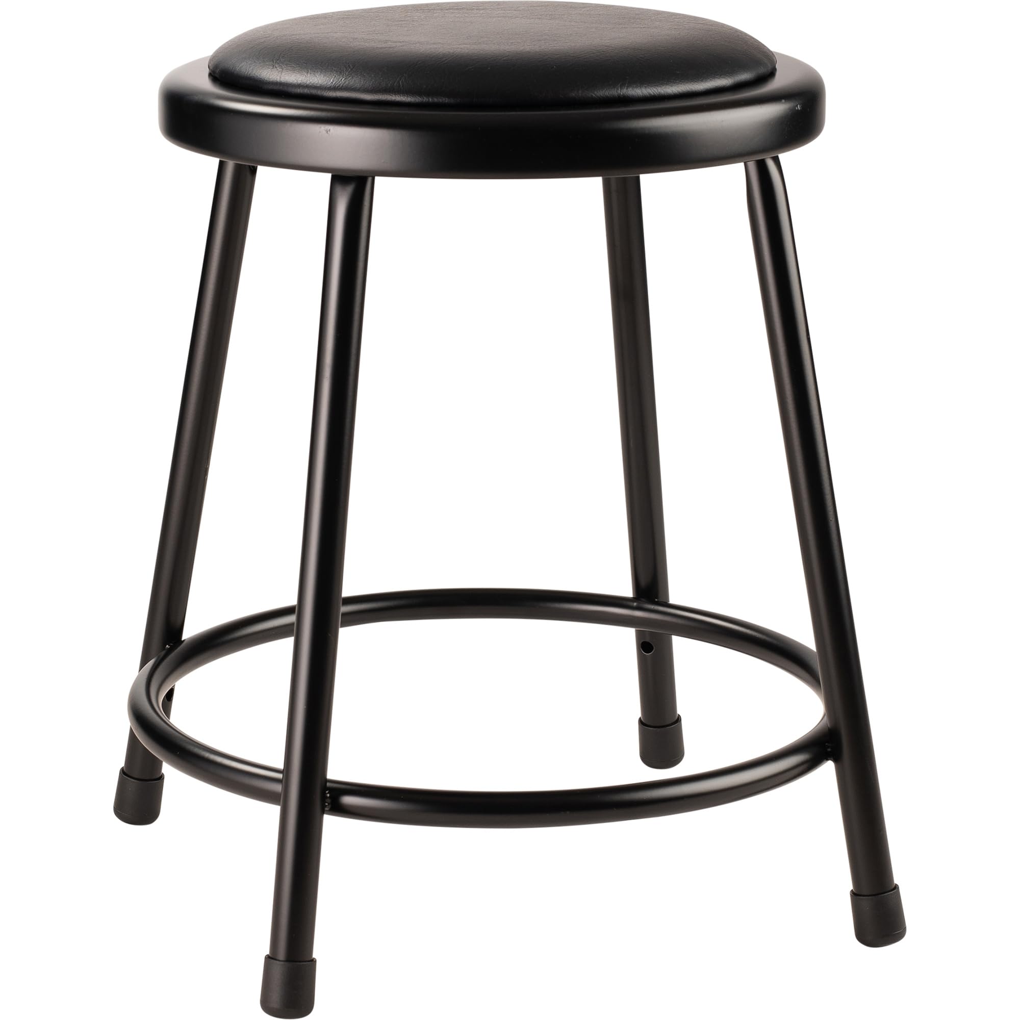 National Public Seating6418-10 NPS 18 Heavy Duty Vinyl Padded Steel Stool, Black