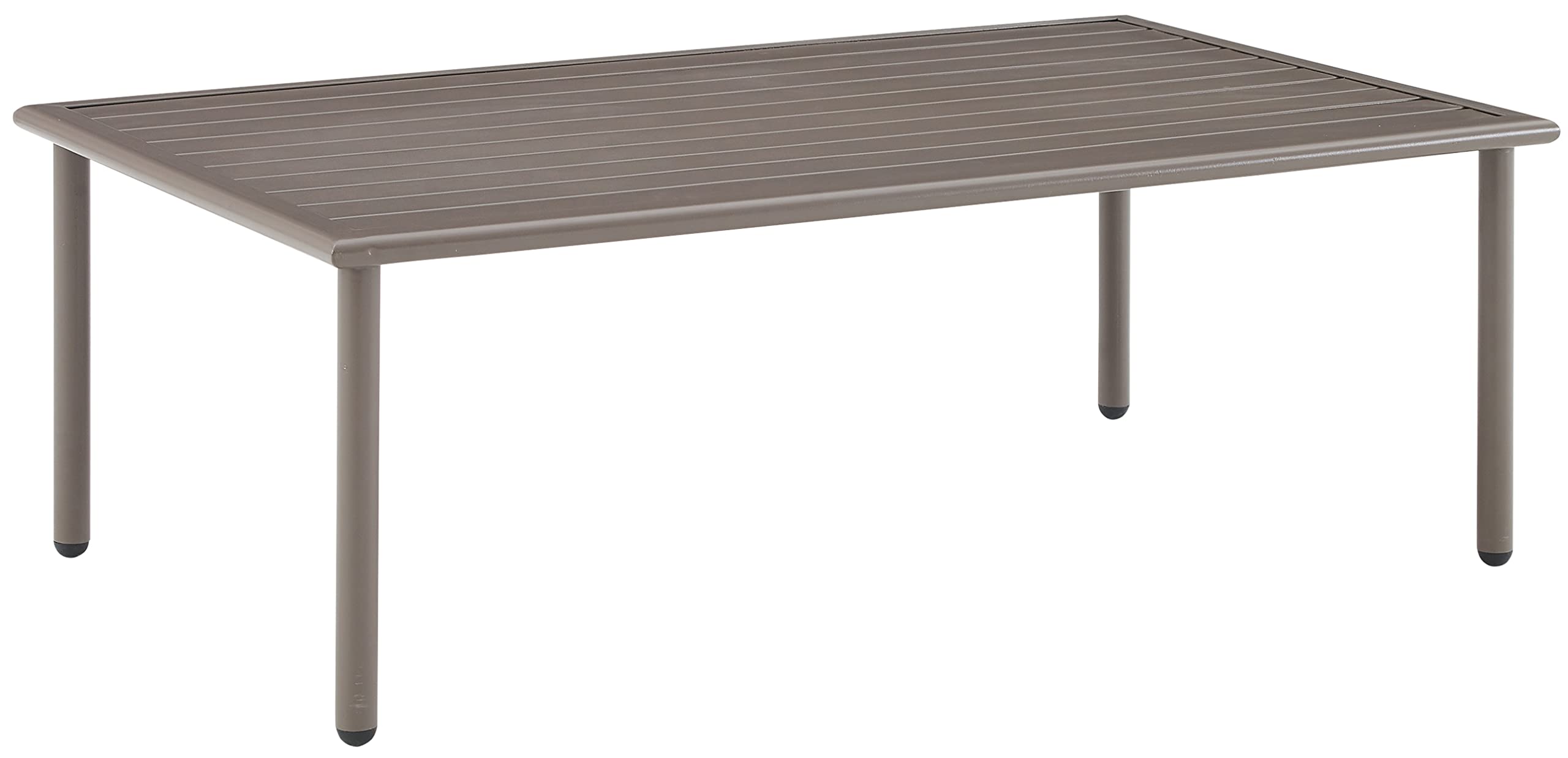 Crosley Furniture Cali Bay Weather Resistant Metal Outdoor Coffee Table for Patio, Deck, Porch, Light Brown