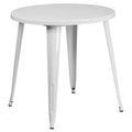 Flash Furniture Jeffrey Commercial Grade 30 Round White Metal Indoor-Outdoor Table
