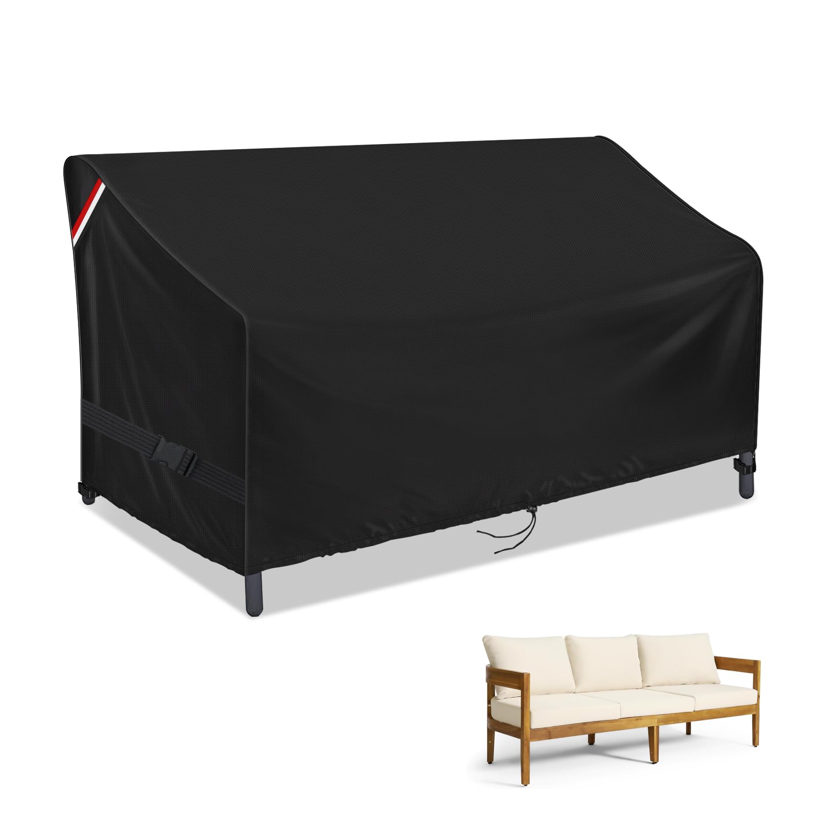 Loenel Outdoor Loveseat Cover, Waterproof 2-Seater Outdoor Bench Cover for Patio Furniture Sofa, Outside Couch Covers - 76 L x 3