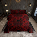 Feelyou Adults Gothic Skull Bedding Set King Size Kids Damask Print Comforter Cover Goth Bohemian Duvet Cover Breathable Soft Li