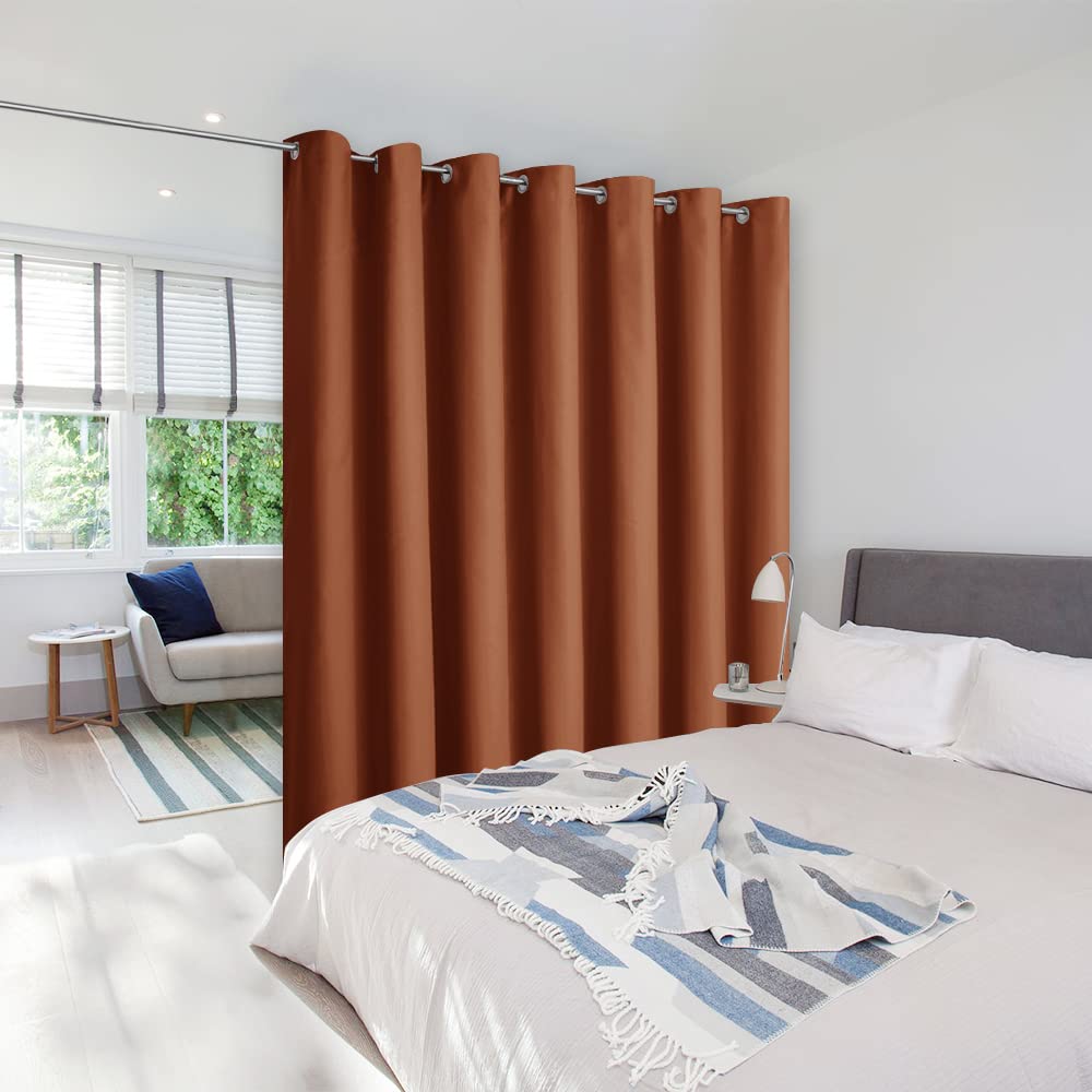 NICETOWN Halloween Burnt Orange Curtains for Sliding Glass Door, 84 inch Long, Grommet Single Curtain Panel, Sound Reducing Blac