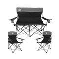 Northroad Outdoor Camping Chair Set of 3,Folding Padded Camp Chair w/1 Sofa,2 Single Chairs,Collapsible Conversation Set for Fam