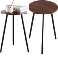 2 Packs Small Round Side Table 13.5 Outdoor Patio Round Accent Coffee Tables Indoor Corner Stand for Small Spaces Weather-Resist