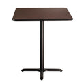 National Public Seating NPS 36 Square Cafe Table with X Base, 30 Height, Particleboard Core/T-Mold, Mahogany Top, Black Frame