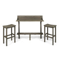 Christopher Knight Home Caribbean Outdoor Acacia Wood Balcony Bar Set, 3-Pcs Set, Grey Finish