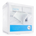 LUCID Zippered Encasement Pillow Protector - Waterproof, Allergen Proof, Bed Bug Proof Protection - 15 Year Warranty - Vinyl Fre