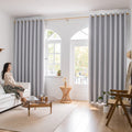 MOONVAN Greyish White Windows Blackout Curtains 45 inches Long 2 Panels Set Grommet Blackout Drapes Energy Saving Noise Reducing