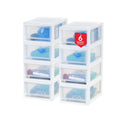 IRIS USA 6 Qt. Plastic Drawer Storage Organizer Stacking Drawers, 8-Pack, Stackable Unit with Sliding Drawer for Clothes Bedroom