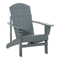 Outsunny Wooden Adirondack Chair, Outdoor Patio Lawn Chair with Cup Holder, Weather Resistant Lawn Furniture, Classic Lounge for