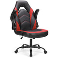 Sweetcrispy Computer Gaming Desk Chair - Ergonomic Office Executive Adjustable Swivel Task PU Leather Racing Chair with Flip-up 