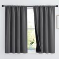 NICETOWN 100% Blackout Curtains with Black Liners, Thermal Insulated Rod Pocket Full Blackout 2-Layer Lined Drapes, Noise Reduci