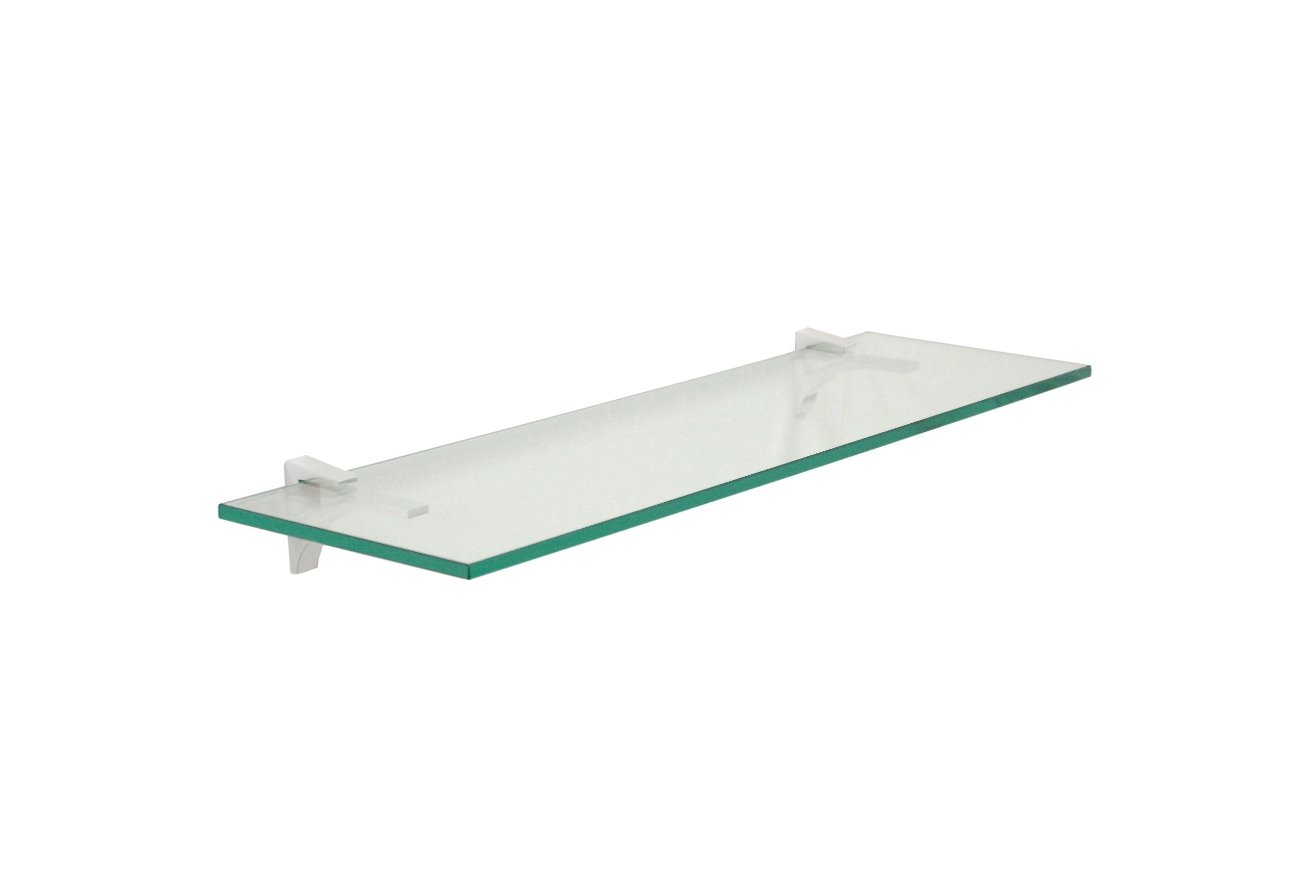 Spancraft Clear Floating Glass Shelf 12 X 36 in Chrome