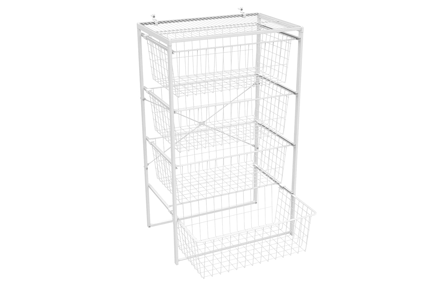 ClosetMaid Wire Basket 4 Drawer Organizer Unit with Shelf for Pantry, Closet, Clothes, Linens, Sturdy Steel, Easy Assembly, Whit