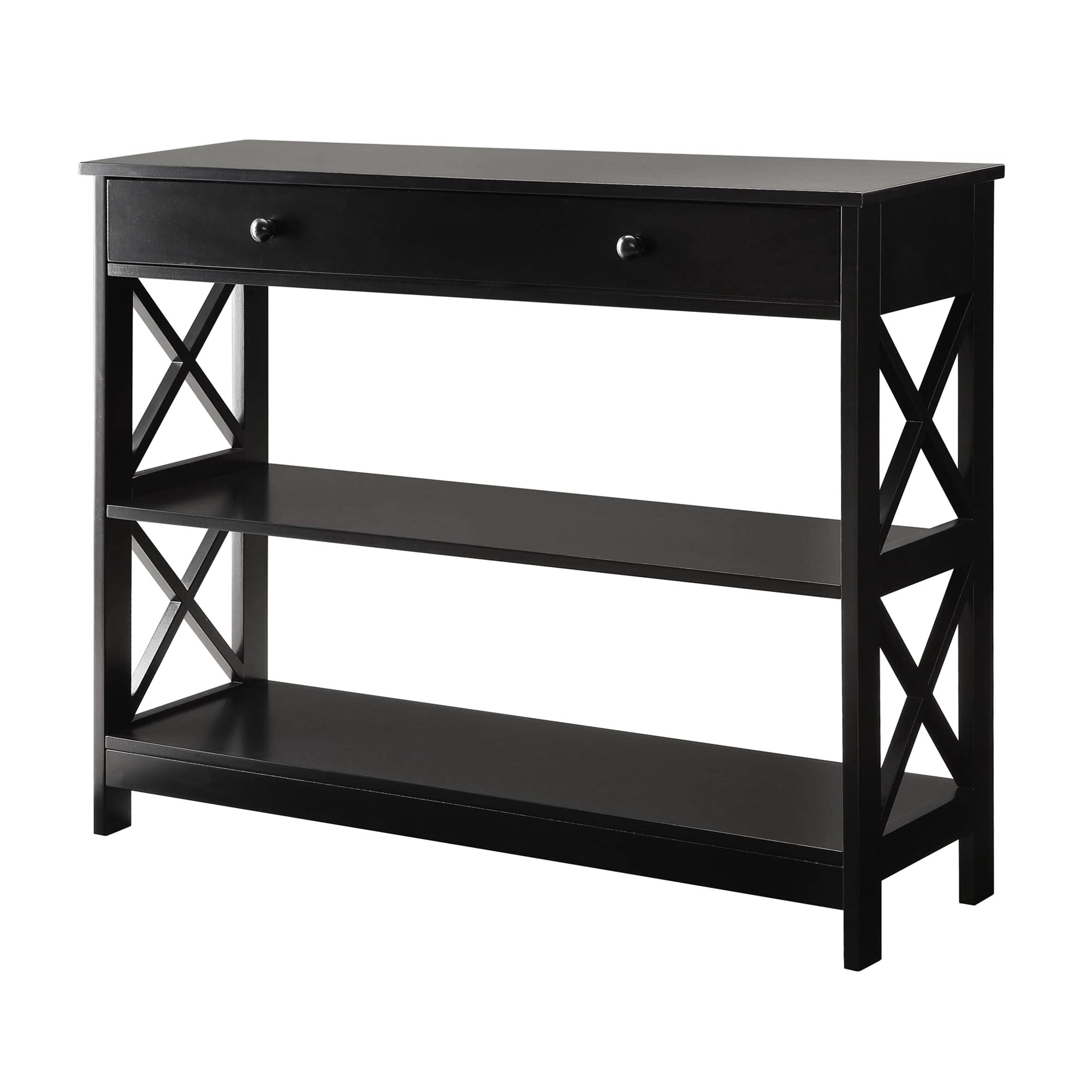 Convenience Concepts Oxford 1-Drawer Console Table 39.5 - Farmhouse Sofa Display with Storage Shelf For Living, Family, & Dining