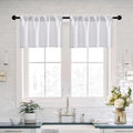 XTMYI 2 Pack White Valance,Rod Pocket Waterproof Room Darkening Kitchen Window Curtain Valances,40 Wide by 12 Inch Length