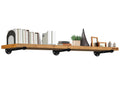 TEN49 Industrial Pipe Wood Wall Shelf - 60 Real Wooden Shelf w/ Special Walnut Color & 1.8 Extra Thickness - Modern Interior Dec