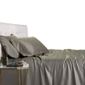 Royal Tradition Viscose from Bamboo Bed Sheets, King, Solid Grey, Super Soft and Cool 4PC Sheet Set