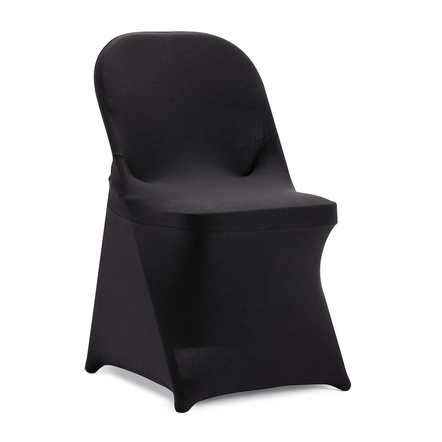 Peomeise Stretch Spandex Folding Chair Cover for Wedding Party Dining Banquet Event (Black,25pcs)