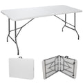 ZENY 6ft Folding Table, Portable Picnic Table, Plastic Table for Indoor Outdoor Picnic, Party, Camping, Heavy Duty Fold-up Table