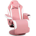 Goplus Massage Gaming Chair, Racing Style Gaming Recliner w/Adjustable Backrest and Footrest, Ergonomic High Back PU Leather Com