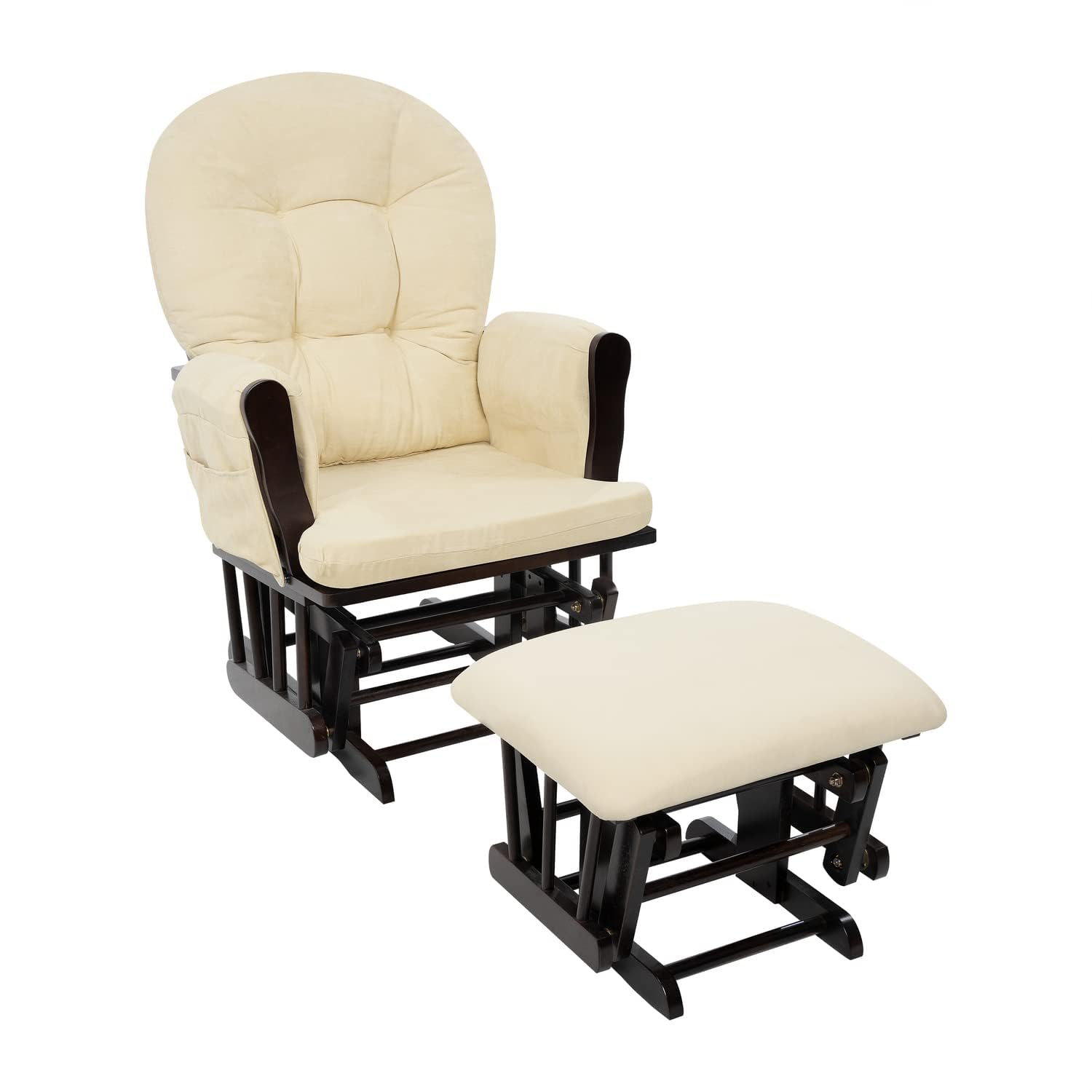 Naomi Home Brisbane Glider and Ottoman Set with Smooth Rocking & Gliding Motion, Ergonomic High-Back Support, Cushioned Armrests