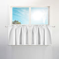 Waffle Weave Half Window Camper Curtains for Travel Trailers: RV Curtains for Camper Windows, Waterproof and Washable - White, W