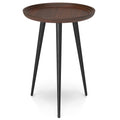SIMPLIHOME Clairmont SOLID ACACIA WOOD 18 inch Wide Round Modern Industrial Side Table in Cognac for the Living Room and Bedroom