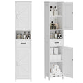Homhedy 67 H Tall Bathroom Storage Cabinet with 2 Barn Doors and 1 Drawer, Narrow Storage Unit, Adjustable Shelves, Floor Cabine