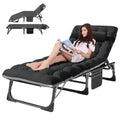 ABORON Heavy Duty Tanning Chair,Outdoor 5-Position Folding Chaise Lounge Chair with Pad,Portable Beach Lounge Chair for Outdoor 
