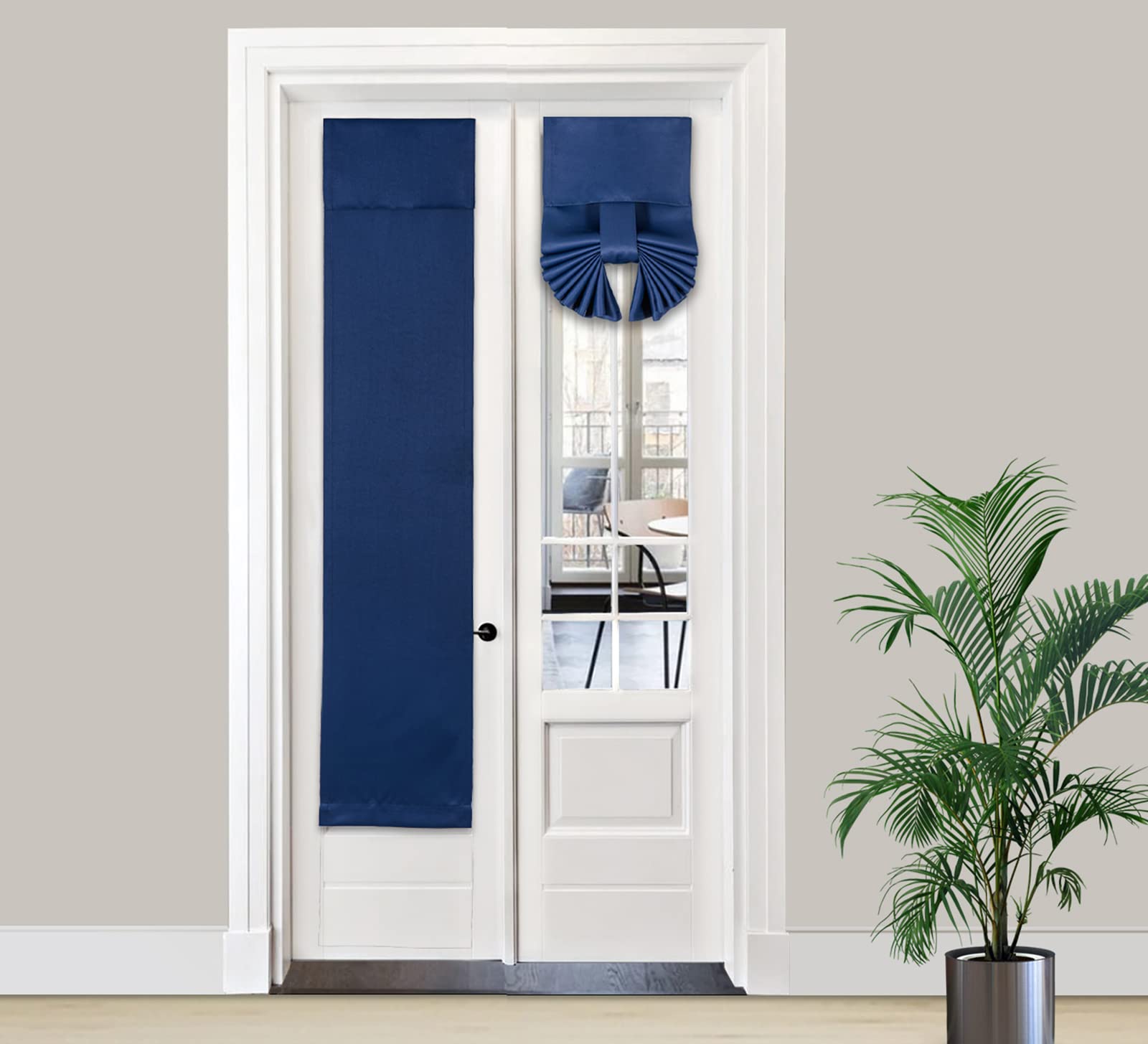 PI Blackout Front Door Curtain,Door Window Shade Privacy Thermal Insulated Small Door Curtain for French Door/Sliding Door/Patio