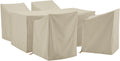 Crosley Furniture Patio Furniture Covers, Waterproof 5-Piece Cover Set for Dining, Outdoor Table and Chairs, Tan