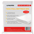 Liyaomix 2 Pack Full/Twin Mattress Storage Bags, 1.5 Mil 54 x 100 Clear Plastic Mattress Disposal Bags Covers for Moving