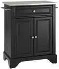 Crosley Furniture Lafayette Wood Top Small Portable Rolling Kitchen Island Storage Cart, Microwave Stand, Mahogany