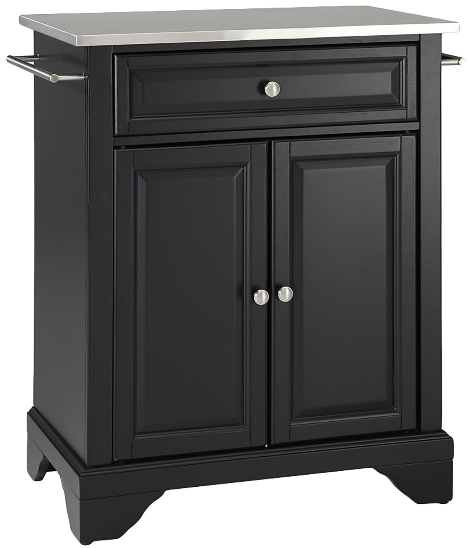 Crosley Furniture Lafayette Wood Top Small Portable Rolling Kitchen Island Storage Cart, Microwave Stand, Mahogany