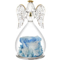 Yamonic for Mom, Angel Figurines with Real Rose Gifts for Her Mom Grandma,Preserved Flowers Rose for Mothers Day Christmas Anniv
