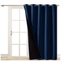 NICETOWN 100% Blackout Cold Blocking Patio Sliding Door Curtain, Wide Lined Drape, Keep Warm Drapery, Sliding Glass Door Panel f