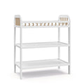 Storkcraft Pasadena Changing Table with Water-Resistant Changing Pad (White with Driftwood) - GREENGUARD Gold Certified, Include