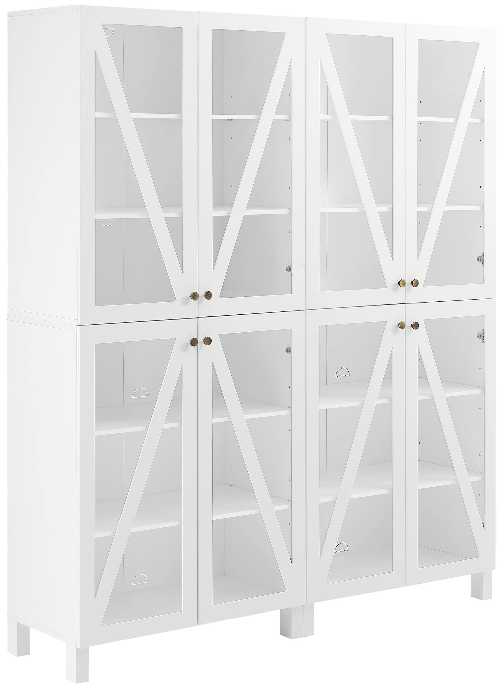 Crosley Furniture Cassai 2-Piece Pantry Storage Cabinet Set with Shelves, Kitchen, Dining, or Laundry Room, Navy