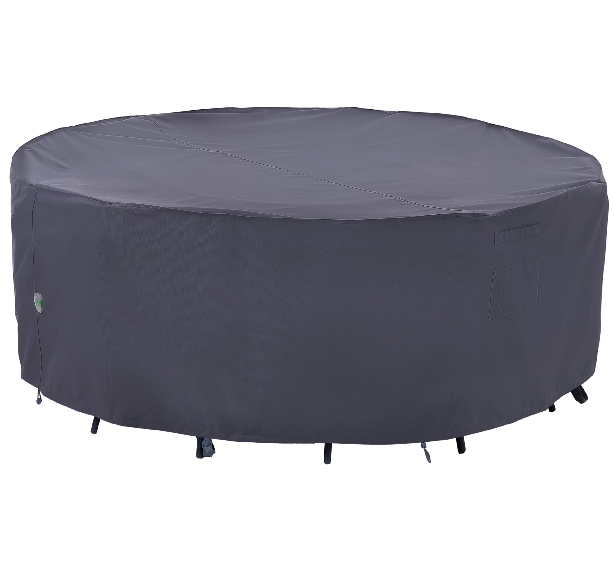 F&J Outdoors Outdoor Patio Furniture Covers, Waterproof UV Resistant Anti-Fading Cover for X-Large Round Table Chairs Set, Grey,
