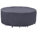 F&J Outdoors Outdoor Patio Furniture Covers, Waterproof UV Resistant Anti-Fading Cover for Large Round Table Chairs Set, Grey, 9