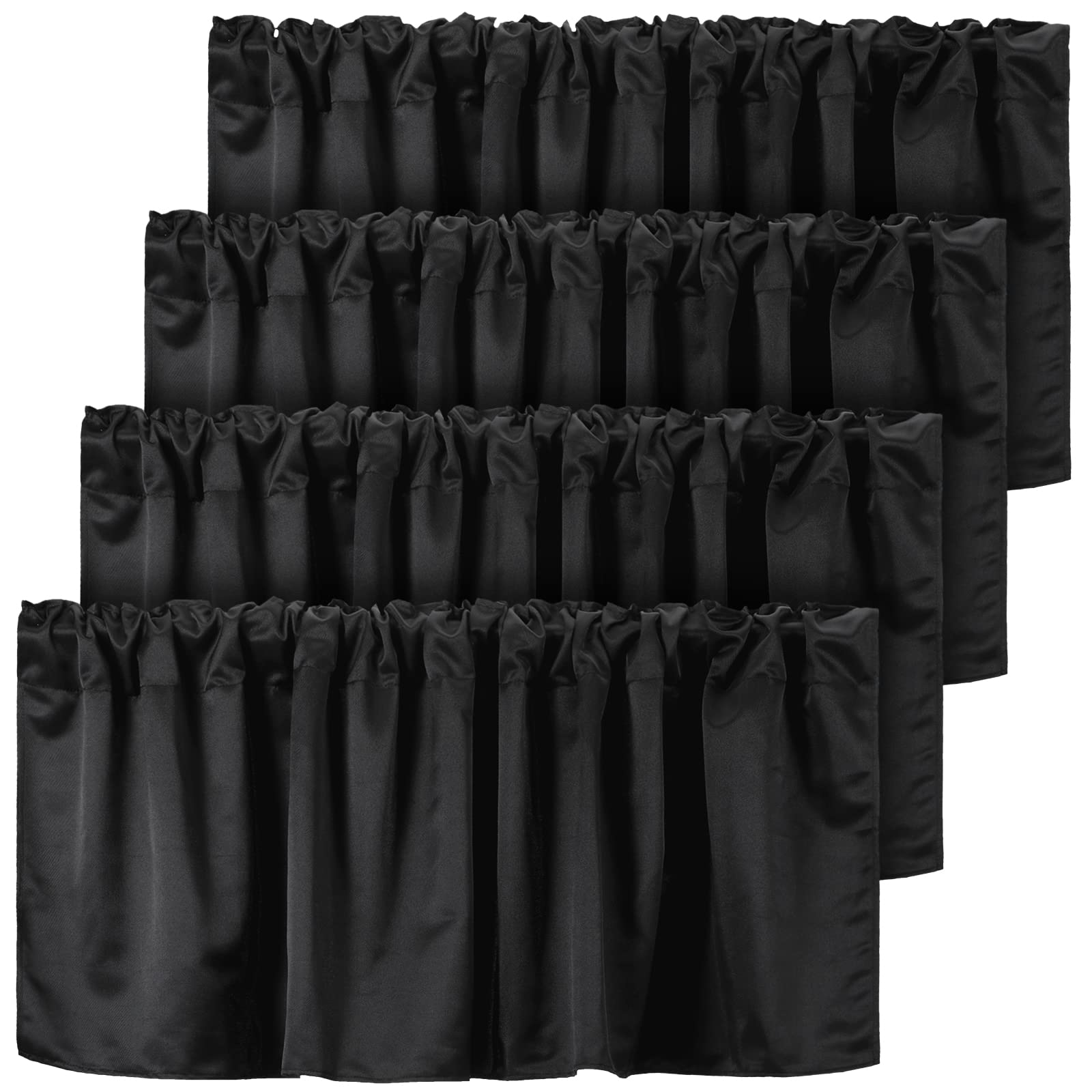 Valance Curtains Blackout Window Curtain Valances Blackout Fabric for Windows Basement Curtains Valance Rod Pocket Tier Window V