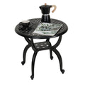 JARDIN DE CENTENNIAL Cast Aluminum Outdoor Side Table,Anti-Rust Outdoor End Table,Patio Coffee Bistro Table for Indoor,Garden,Po