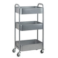 MAX Houser 3-Tier Kitchen Cart Multifunctional Rolling Utility Cart with Lockable Wheels, Storage Craft Art Cart Trolley Organiz