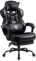 Vonesse Gaming Chair, Computer Chair with Footrest and Massage, Big and Tall High Back Gamer Chair, Reclining Gaming Chairs for 