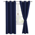 Hiasan Blackout Curtains for Bedroom and Living Room, Light Blocking, Noise Reducing Window Curtain Panels, Tiebacks Included, S