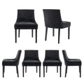 COLAMY Modern Dining Chairs Set of 6, Upholstered Corduroy Accent Side Leisure Chairs with Mid Back and Wood Legs for Living Roo