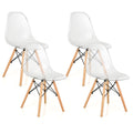 Giantex Dining Chairs Set of 4, Clear Acrylic Dining Chairs with Beech Wood Legs, Max Load 330 Lbs, Pre Assembled Transparent Ki